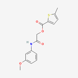 molecular formula C15H15NO4S B2573650 [(3-Methoxyphenyl)carbamoyl]methyl 5-methylthiophene-2-carboxylate CAS No. 387854-74-2