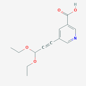 molecular formula C13H15NO4 B2573660 5-(3,3-二乙氧基丙炔基)吡啶-3-羧酸 CAS No. 2470436-88-3