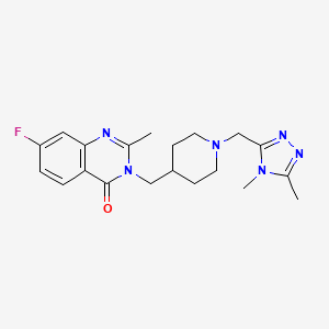 3-[[1-[(4,5-Dimethyl-1,2,4-triazol-3-yl)methyl]piperidin-4-yl]methyl]-7-fluoro-2-methylquinazolin-4-one