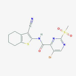 molecular formula C15H13BrN4O3S2 B257367 5-bromo-N-(3-cyano-4,5,6,7-tetrahydro-1-benzothiophen-2-yl)-2-(methylsulfonyl)pyrimidine-4-carboxamide 