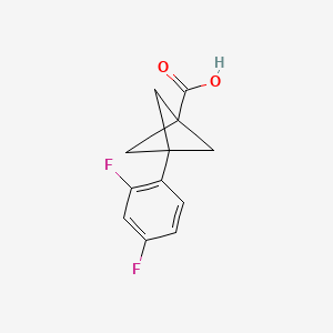 molecular formula C12H10F2O2 B2573670 3-(2,4-Difluorophenyl)bicyclo[1.1.1]pentane-1-carboxylic acid CAS No. 2287321-81-5