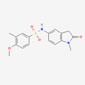 molecular formula C17H18N2O4S B2573679 4-甲氧基-3-甲基-N-(1-甲基-2-氧代吲哚-5-基)苯磺酰胺 CAS No. 921558-70-5