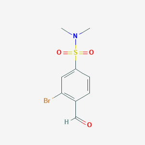 molecular formula C9H10BrNO3S B2573682 3-溴-4-甲酰基-N,N-二甲苯磺酰胺 CAS No. 2168373-65-5