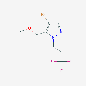 molecular formula C8H10BrF3N2O B2573688 4-bromo-5-(methoxymethyl)-1-(3,3,3-trifluoropropyl)-1H-pyrazole CAS No. 1856047-81-8