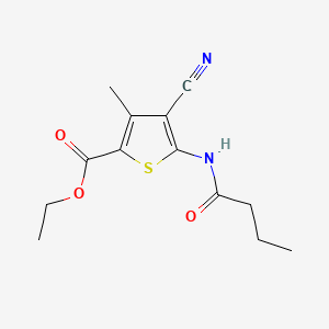 Ethyl 5-(butanoylamino)-4-cyano-3-methylthiophene-2-carboxylate