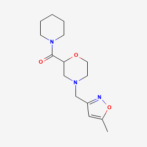 molecular formula C15H23N3O3 B2573697 [4-[(5-Methyl-1,2-oxazol-3-yl)methyl]morpholin-2-yl]-piperidin-1-ylmethanone CAS No. 2415468-61-8