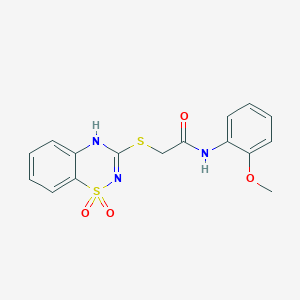 2-((1,1-dioxido-4H-benzo[e][1,2,4]thiadiazin-3-yl)thio)-N-(2-methoxyphenyl)acetamide