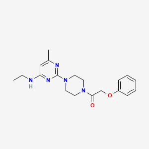 molecular formula C19H25N5O2 B2573702 N-ethyl-6-methyl-2-[4-(phenoxyacetyl)piperazin-1-yl]pyrimidin-4-amine CAS No. 923195-28-2