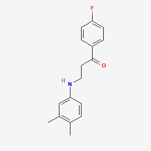 molecular formula C17H18FNO B2573705 3-(3,4-二甲基苯胺基)-1-(4-氟苯基)-1-丙酮 CAS No. 477319-09-8