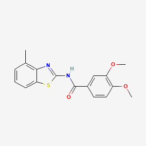 molecular formula C17H16N2O3S B2573708 3,4-二甲氧基-N-(4-甲基苯并[d]噻唑-2-基)苯甲酰胺 CAS No. 313403-96-2