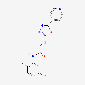 molecular formula C16H13ClN4O2S B2573712 N-(5-chloro-2-methylphenyl)-2-[(5-pyridin-4-yl-1,3,4-oxadiazol-2-yl)sulfanyl]acetamide CAS No. 905499-35-6