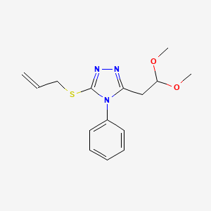 molecular formula C15H19N3O2S B2573718 3-(allylsulfanyl)-5-(2,2-dimethoxyethyl)-4-phenyl-4H-1,2,4-triazole CAS No. 303995-35-9