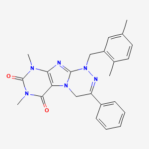 molecular formula C24H24N6O2 B2573721 1-(2,5-二甲基苄基)-7,9-二甲基-3-苯基-7,9-二氢-[1,2,4]三嗪并[3,4-f]嘌呤-6,8(1H,4H)-二酮 CAS No. 898442-72-3