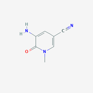 molecular formula C7H7N3O B2573726 5-Amino-1-methyl-6-oxopyridine-3-carbonitrile CAS No. 1782413-29-9
