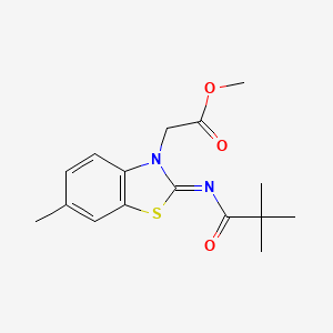 (Z)-methyl 2-(6-methyl-2-(pivaloylimino)benzo[d]thiazol-3(2H)-yl)acetate