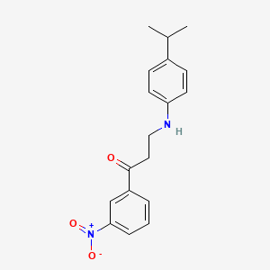 molecular formula C18H20N2O3 B2573745 3-(4-Isopropylanilino)-1-(3-nitrophenyl)-1-propanone CAS No. 477334-27-3