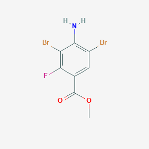 molecular formula C8H6Br2FNO2 B2573762 Methyl 4-amino-3,5-dibromo-2-fluorobenzoate CAS No. 2091146-39-1
