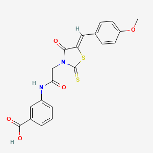 (Z)-3-(2-(5-(4-methoxybenzylidene)-4-oxo-2-thioxothiazolidin-3-yl)acetamido)benzoic acid