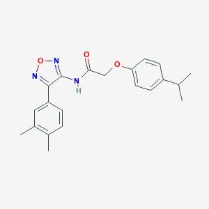 molecular formula C21H23N3O3 B257377 N-[4-(3,4-dimethylphenyl)-1,2,5-oxadiazol-3-yl]-2-(4-isopropylphenoxy)acetamide 