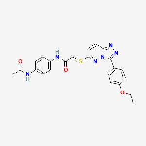 molecular formula C23H22N6O3S B2573781 N-(4-乙酰氨基苯基)-2-((3-(4-乙氧基苯基)-[1,2,4]三唑并[4,3-b]哒嗪-6-基)硫代)乙酰胺 CAS No. 852436-89-6