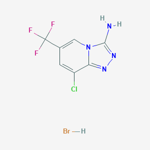 molecular formula C7H5BrClF3N4 B2573794 8-Chloro-6-(trifluoromethyl)-[1,2,4]triazolo[4,3-a]pyridin-3-amine;hydrobromide CAS No. 2379918-43-9