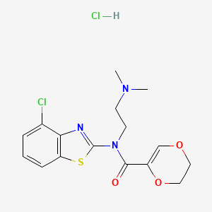 N-(4-chlorobenzo[d]thiazol-2-yl)-N-(2-(dimethylamino)ethyl)-5,6-dihydro-1,4-dioxine-2-carboxamide hydrochloride