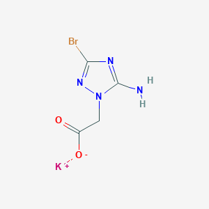 molecular formula C4H4BrKN4O2 B2573806 Potassium (5-amino-3-bromo-1H-1,2,4-triazol-1-yl)acetate CAS No. 2270909-67-4