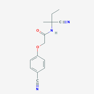 molecular formula C14H15N3O2 B2573813 N-(1-cyano-1-methylpropyl)-2-(4-cyanophenoxy)acetamide CAS No. 1311791-19-1