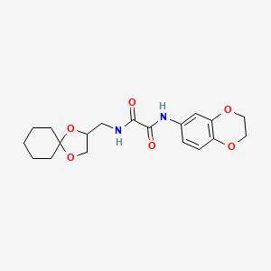 molecular formula C19H24N2O6 B2573814 N1-(1,4-二氧杂螺[4.5]癸烷-2-基甲基)-N2-(2,3-二氢苯并[b][1,4]二氧杂环己-6-基)草酰胺 CAS No. 899958-22-6