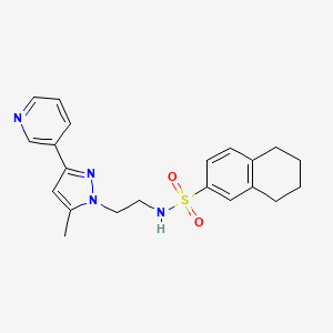 N-(2-(5-methyl-3-(pyridin-3-yl)-1H-pyrazol-1-yl)ethyl)-5,6,7,8-tetrahydronaphthalene-2-sulfonamide