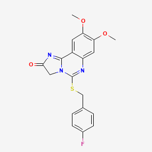 5-[(4-fluorobenzyl)sulfanyl]-8,9-dimethoxyimidazo[1,2-c]quinazolin-2(3H)-one