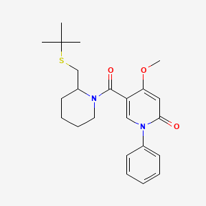5-(2-((tert-butylthio)methyl)piperidine-1-carbonyl)-4-methoxy-1-phenylpyridin-2(1H)-one