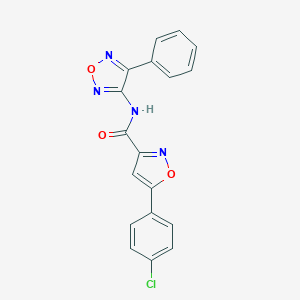 molecular formula C18H11ClN4O3 B257382 5-(4-chlorophenyl)-N-(4-phenyl-1,2,5-oxadiazol-3-yl)-3-isoxazolecarboxamide 
