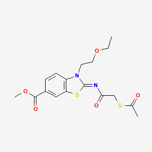 (Z)-methyl 2-((2-(acetylthio)acetyl)imino)-3-(2-ethoxyethyl)-2,3-dihydrobenzo[d]thiazole-6-carboxylate