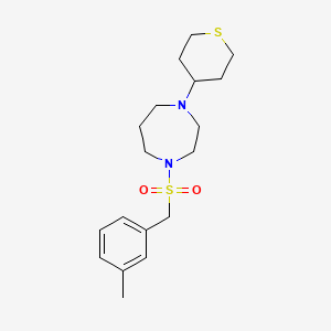 molecular formula C18H28N2O2S2 B2573825 1-[(3-Methylphenyl)methylsulfonyl]-4-(thian-4-yl)-1,4-diazepane CAS No. 2309572-71-0