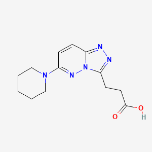 molecular formula C13H17N5O2 B2573829 3-[6-(Piperidin-1-yl)[1,2,4]triazolo[4,3-b]pyridazin-3-yl]propanoic acid CAS No. 901735-56-6