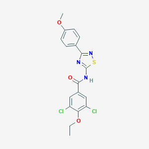 molecular formula C18H15Cl2N3O3S B257383 3,5-dichloro-4-ethoxy-N-[3-(4-methoxyphenyl)-1,2,4-thiadiazol-5-yl]benzamide 