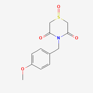 molecular formula C12H13NO4S B2573831 4-(4-Methoxybenzyl)-1lambda~4~,4-thiazinane-1,3,5-trione CAS No. 338953-71-2