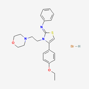 (E)-N-(4-(4-ethoxyphenyl)-3-(2-morpholinoethyl)thiazol-2(3H)-ylidene)aniline hydrobromide