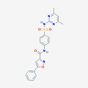 molecular formula C22H19N5O4S B257384 N-(4-{[(4,6-dimethylpyrimidin-2-yl)amino]sulfonyl}phenyl)-5-phenylisoxazole-3-carboxamide 