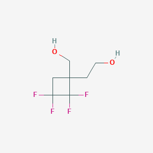 molecular formula C7H10F4O2 B2573848 2-[2,2,3,3-Tetrafluoro-1-(hydroxymethyl)cyclobutyl]ethan-1-ol CAS No. 39645-37-9