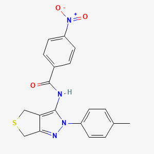 N-[2-(4-methylphenyl)-4,6-dihydrothieno[3,4-c]pyrazol-3-yl]-4-nitrobenzamide