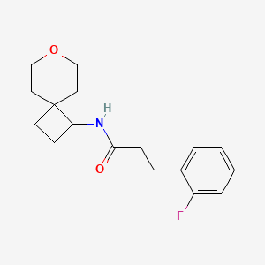 molecular formula C17H22FNO2 B2573855 3-(2-fluorophenyl)-N-(7-oxaspiro[3.5]nonan-1-yl)propanamide CAS No. 2177060-03-4