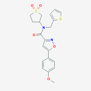 molecular formula C20H20N2O5S2 B257386 N-(1,1-dioxidotetrahydro-3-thienyl)-5-(4-methoxyphenyl)-N-(2-thienylmethyl)-3-isoxazolecarboxamide 