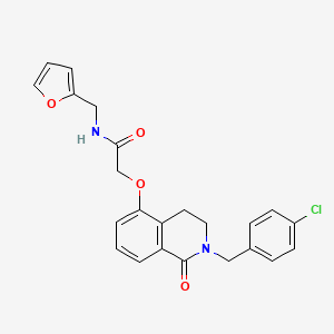 molecular formula C23H21ClN2O4 B2573869 2-((2-(4-氯苄基)-1-氧代-1,2,3,4-四氢异喹啉-5-基)氧基)-N-(呋喃-2-基甲基)乙酰胺 CAS No. 850906-78-4