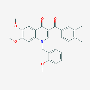 3-(3,4-Dimethylbenzoyl)-6,7-dimethoxy-1-[(2-methoxyphenyl)methyl]quinolin-4-one