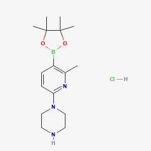 1-[6-Methyl-5-(tetramethyl-1,3,2-dioxaborolan-2-yl)pyridin-2-yl]piperazine hydrochloride