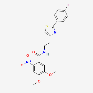 molecular formula C20H18FN3O5S B2573876 N-(2-(2-(4-fluorophenyl)thiazol-4-yl)ethyl)-4,5-dimethoxy-2-nitrobenzamide CAS No. 897612-33-8
