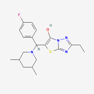 5-((3,5-Dimethylpiperidin-1-yl)(4-fluorophenyl)methyl)-2-ethylthiazolo[3,2-b][1,2,4]triazol-6-ol