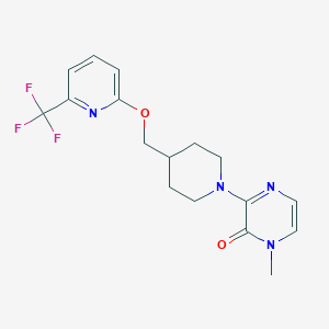 molecular formula C17H19F3N4O2 B2573881 1-Methyl-3-[4-({[6-(trifluoromethyl)pyridin-2-yl]oxy}methyl)piperidin-1-yl]-1,2-dihydropyrazin-2-one CAS No. 2202246-26-0